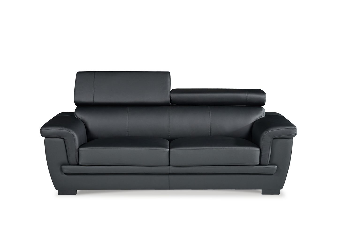 Genuine Leather Black 3 Seater Sofa PORTLAND