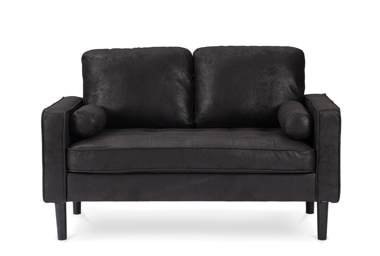 Faux Leather Suede Black 2 Seater Brindisi Sofa