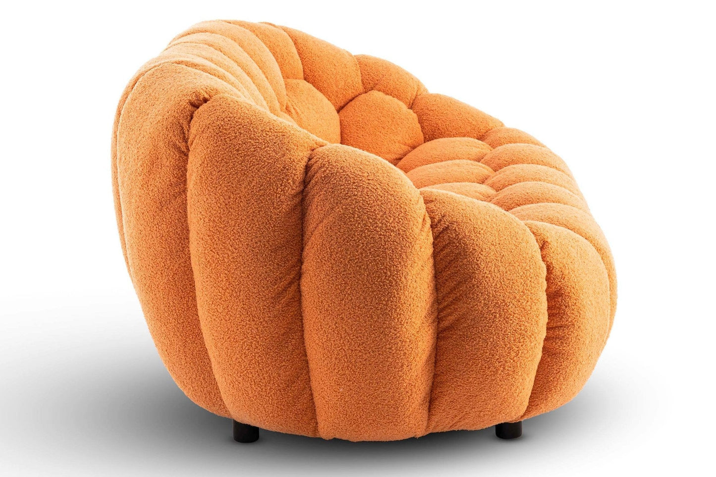 Teddy Boucle Fabric Orange Atrani 2 Seater Sofa