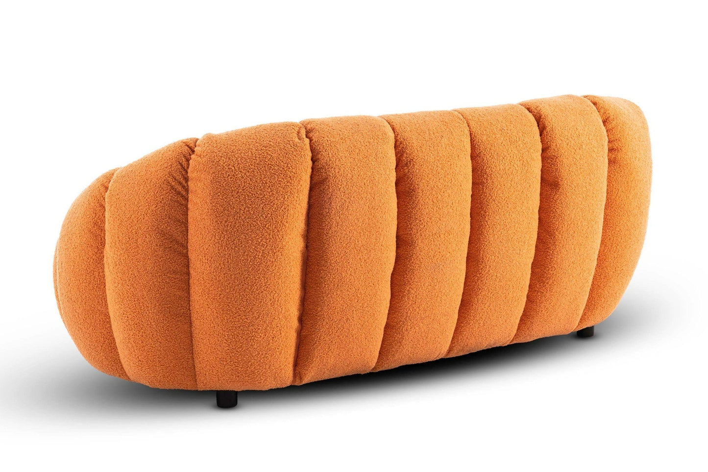 Teddy Boucle Fabric Orange Atrani 2 Seater Sofa