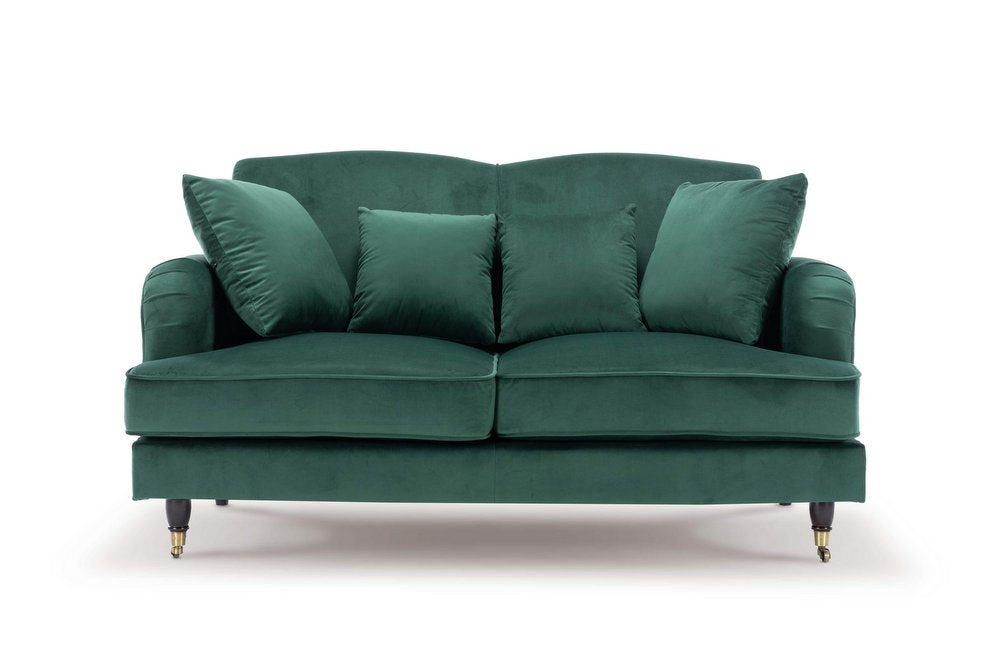 Velvet Bottle Green 2 Seater Ashton Sofa