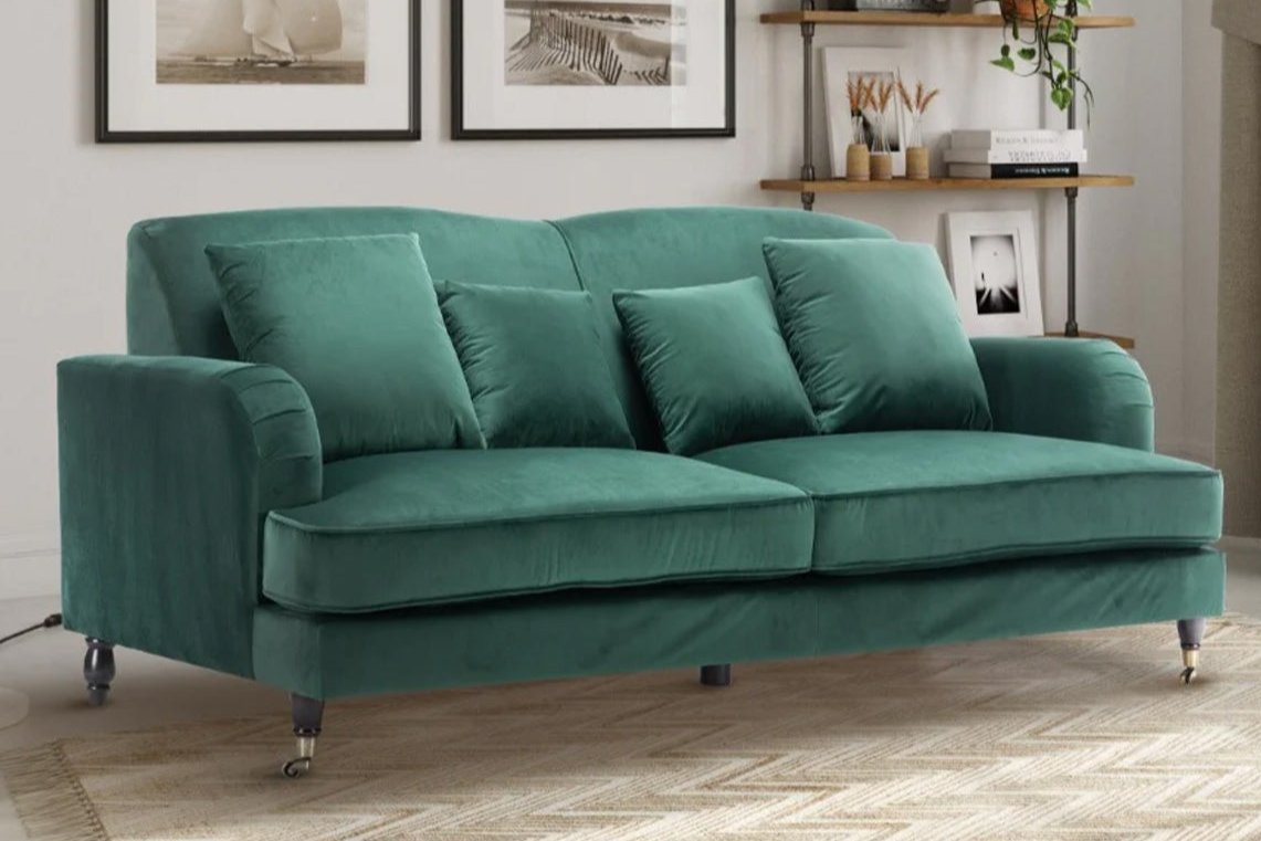 Velvet Bottle Green 2 Seater Ashton Sofa