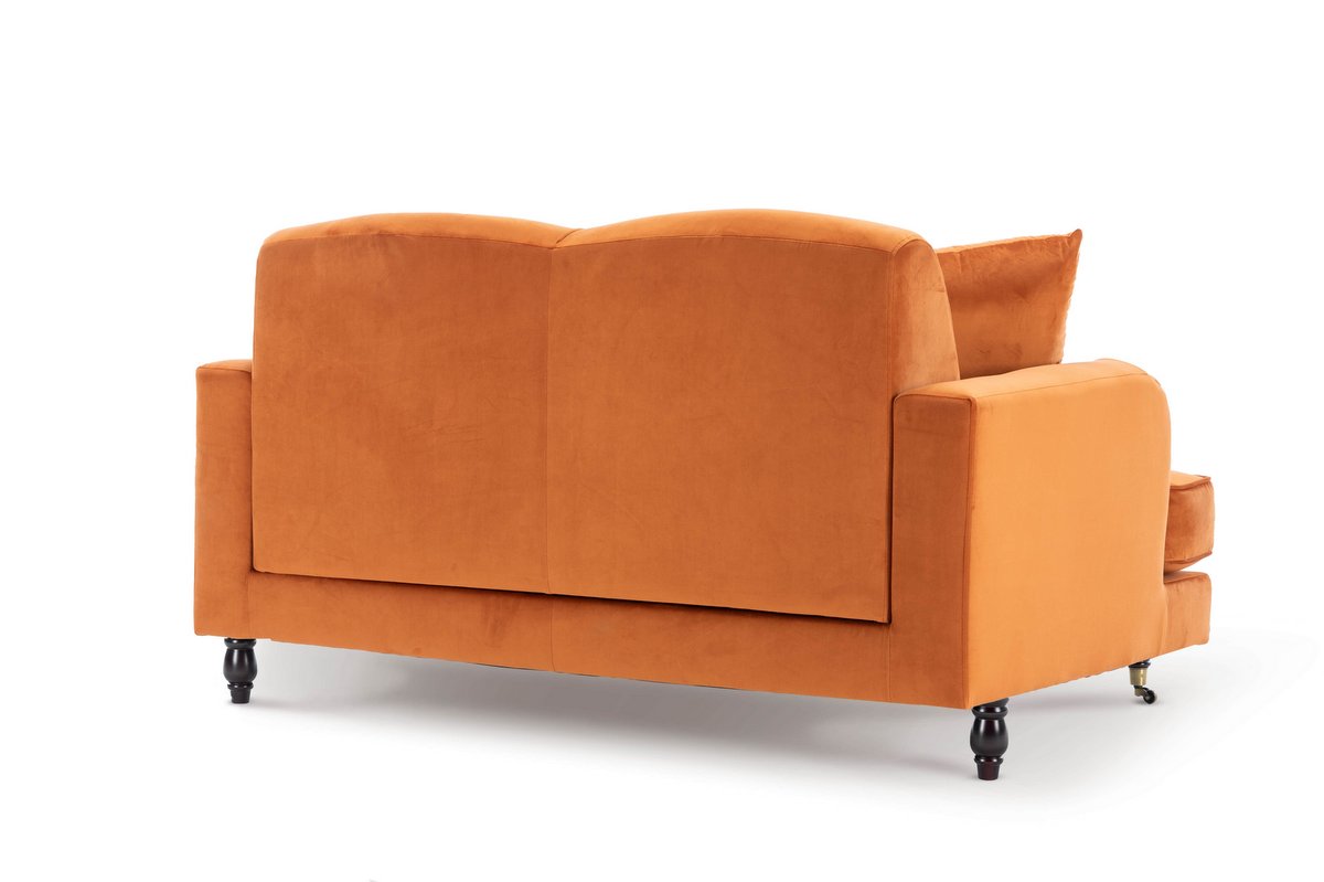 Velvet Orange 2 Seater Ashton Sofa