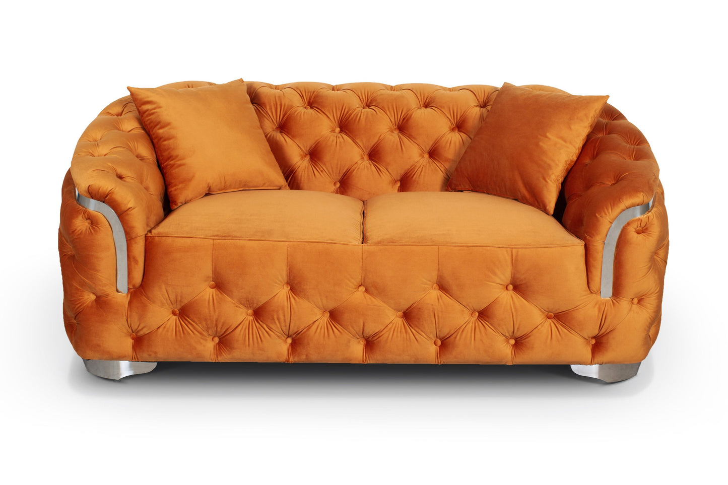 Velvet Orange 2 Seater Aveley Sofa