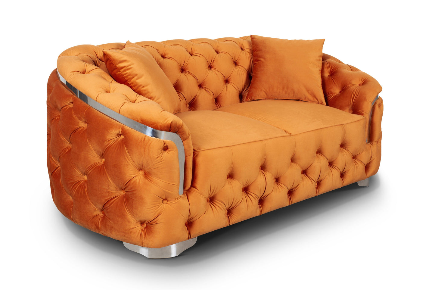 Velvet Orange 2 Seater Aveley Sofa