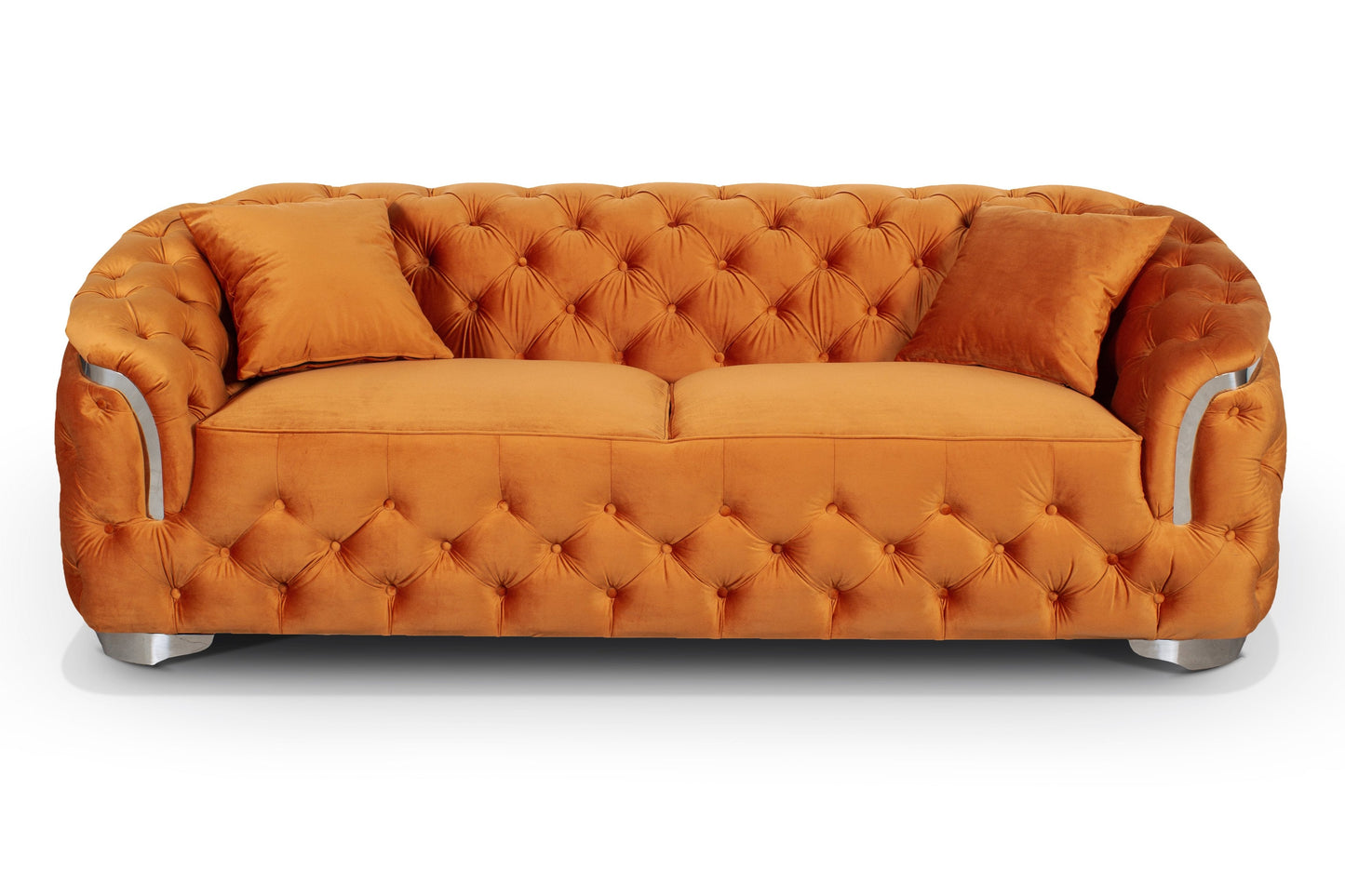 Velvet Orange 3 Seater Aveley Sofa