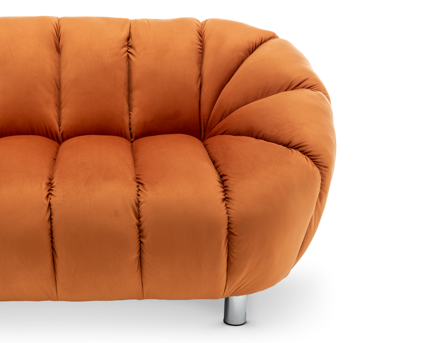 Velvet Orange Rezzato 2 Seater Sofa