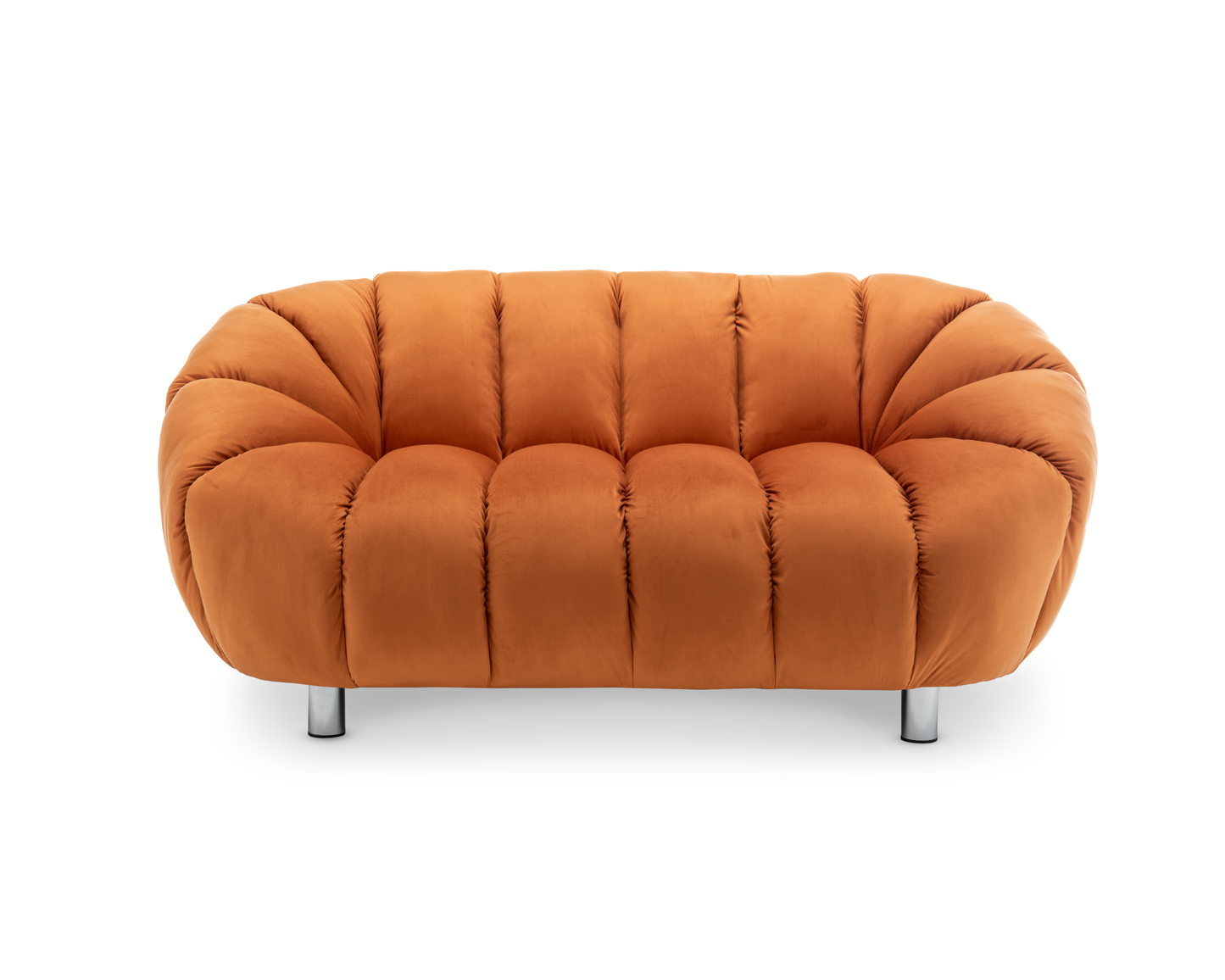 Velvet Orange Rezzato 2 Seater Sofa